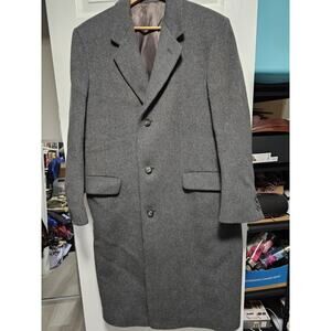 Hammersley Cashmere Wool Blend Overcoat 42R Gray Made In England